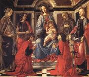 Sandro Botticelli The Madonna and Child Enthroned,with SS.Mary Magdalen,Catherine of Alexandria,John the Baptist,Francis,and Cosmas and Damian France oil painting artist